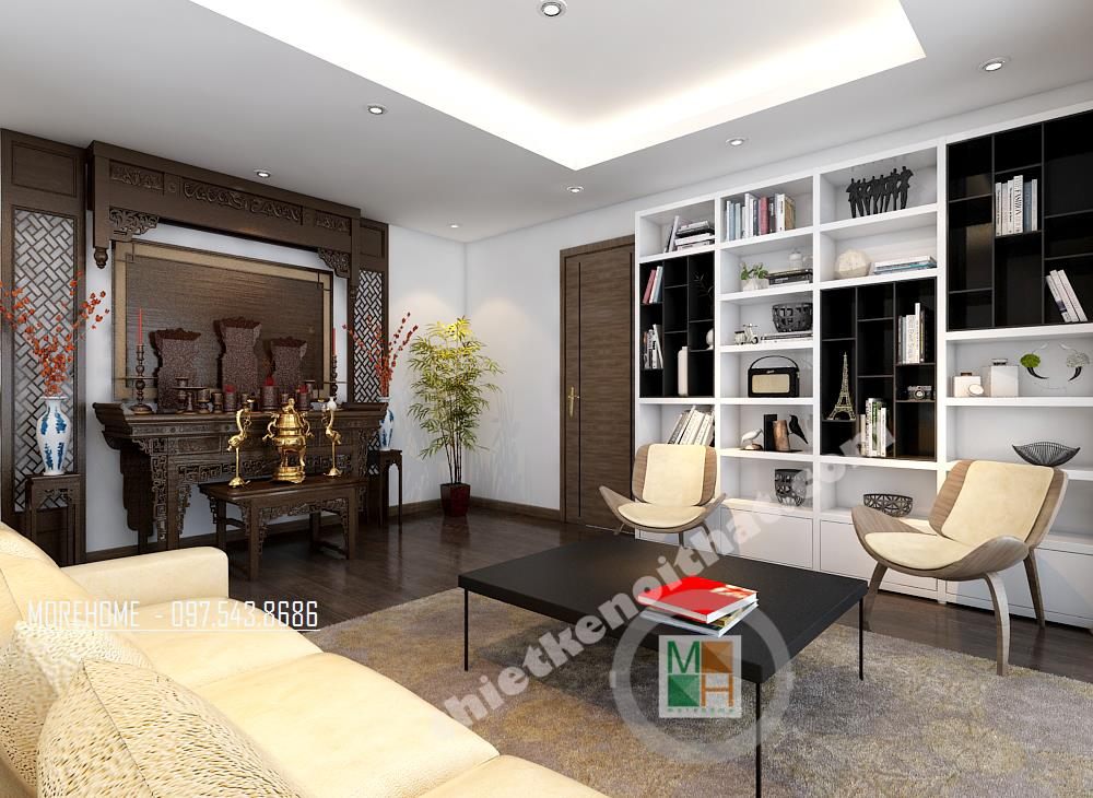 Bàn thờ phật - bàn thờ gia tiên - Mẫu 12